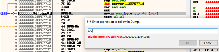 Crashed on invalid memory